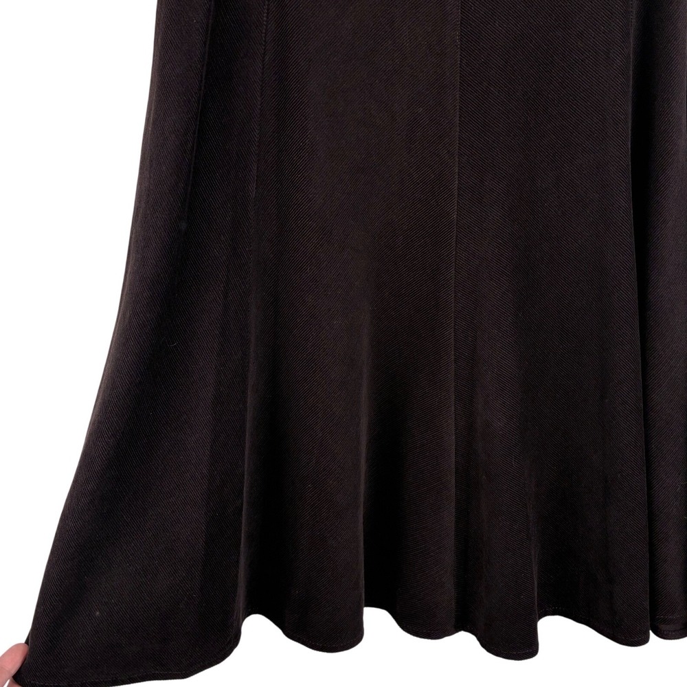 Jones New York Signature Brown Corduroy A-Line Midi Skirt Size 10 100% Cotton - Picture 4 of 8